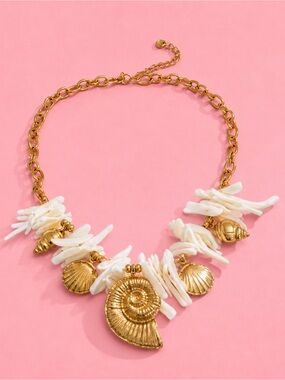 Beachy Seaside Shell Luxe Gold Stainless Steel Waterproof Necklace